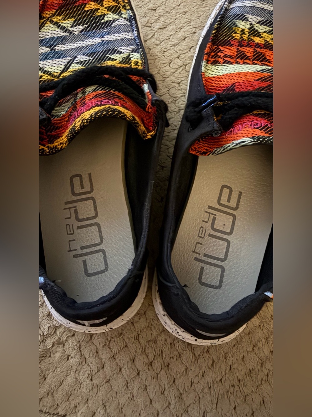 Hey Dude Wendy Black Canvas Slip-On with Multicolor Woven Accent - Picture 11 of 11
